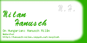 milan hanusch business card